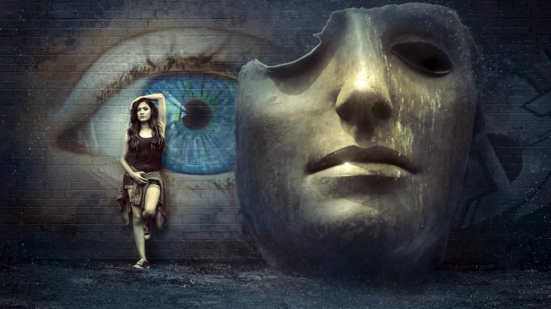 Mystical Statue in Garden